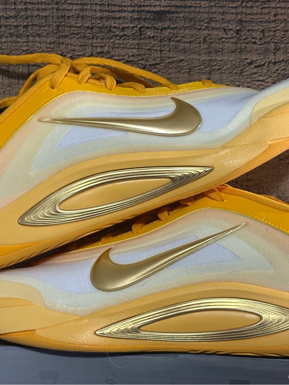 Nike A’ja Wilson A1s collaboration Yellow and Gold Athletic Sneakers